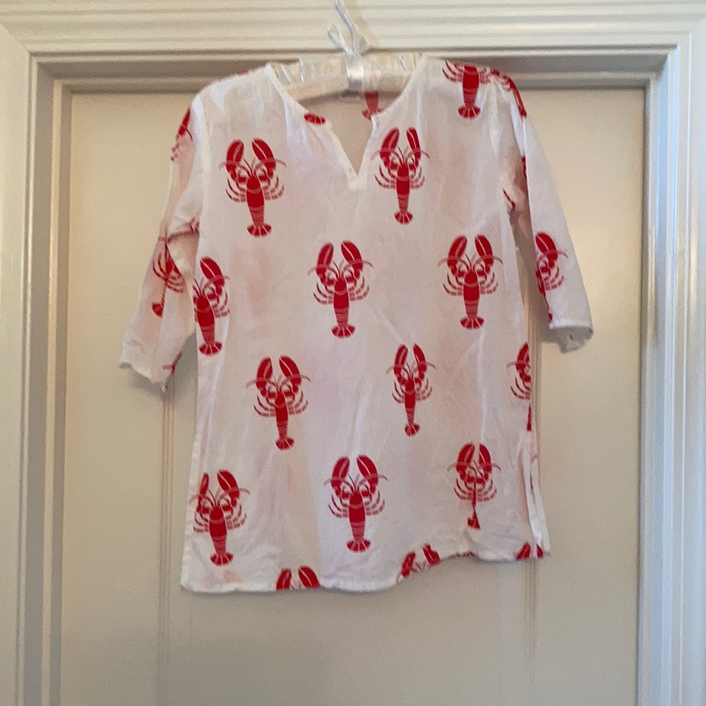 Lexi York lobster tunic cover up